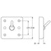 KWC DVS Front Wall Mounted Heavy Duty Coat Hook Drawing HDTX692 
