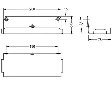 KWC DVS Heavy Duty Storage Shelf For Wall Mounting Drawing