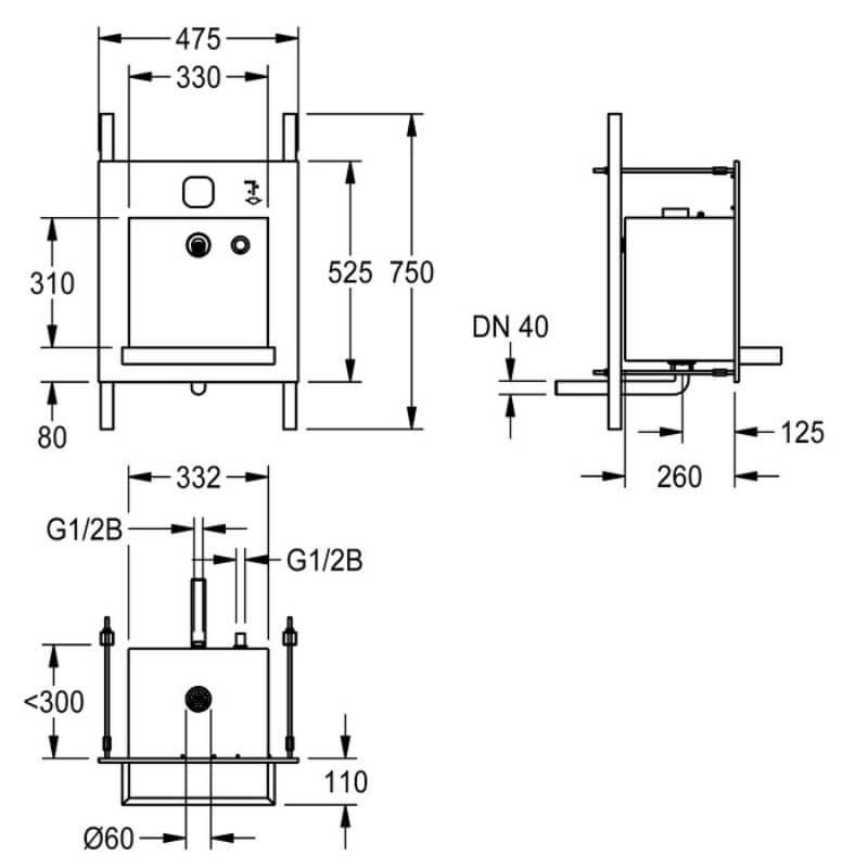 KWC DVS Non Barrier Free With Air All In One Unit Drawing
