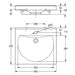 KWC DVS Ronda Washbasin Single With Tap Hole Drawing