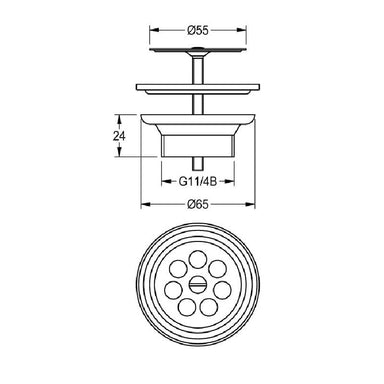 Strainer Waste Drawing