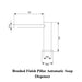 Drawing of the KWC DVS Pillar Automatic Soap Dispenser with a Brushed finish, illustrating the detailed design and construction.