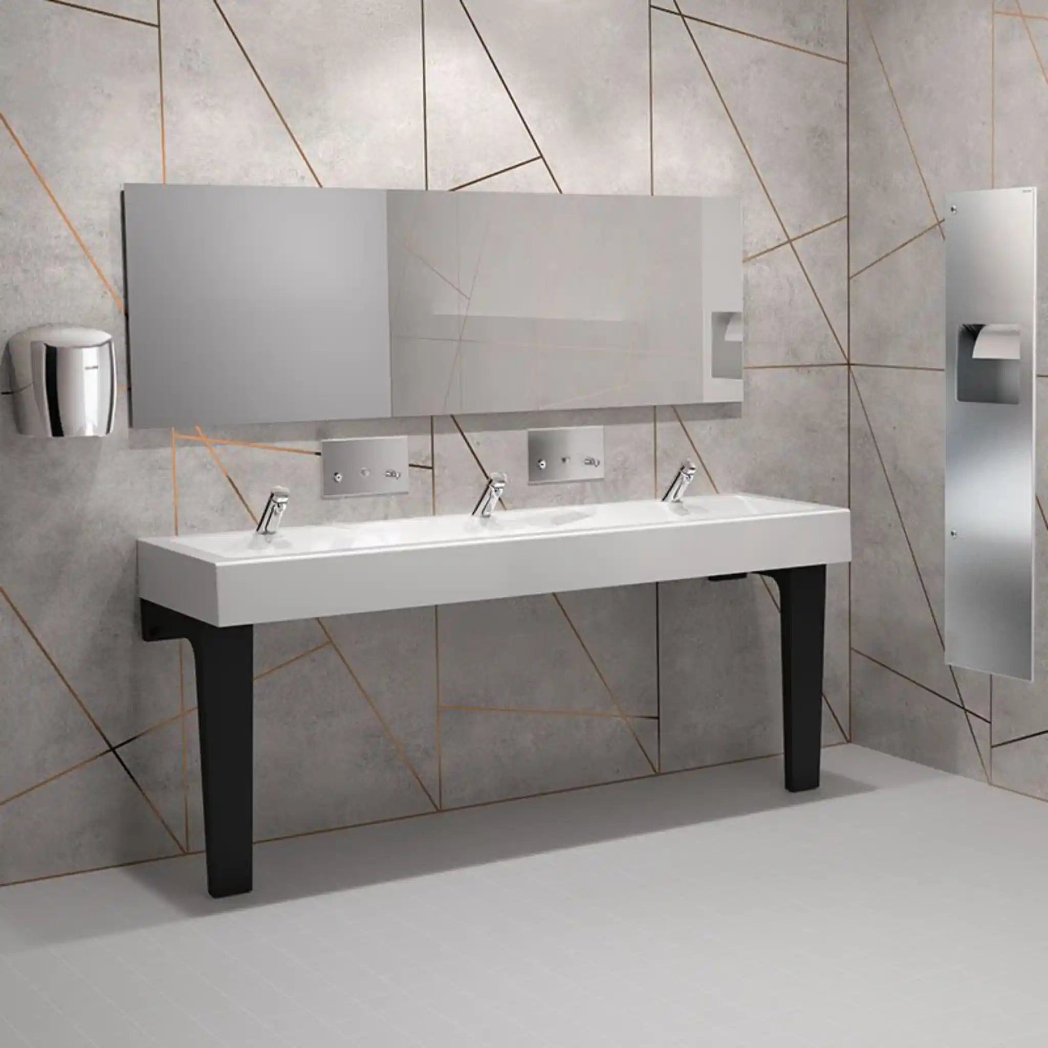 MINERALCAST Wall Mounted Wash Trough in Washroom