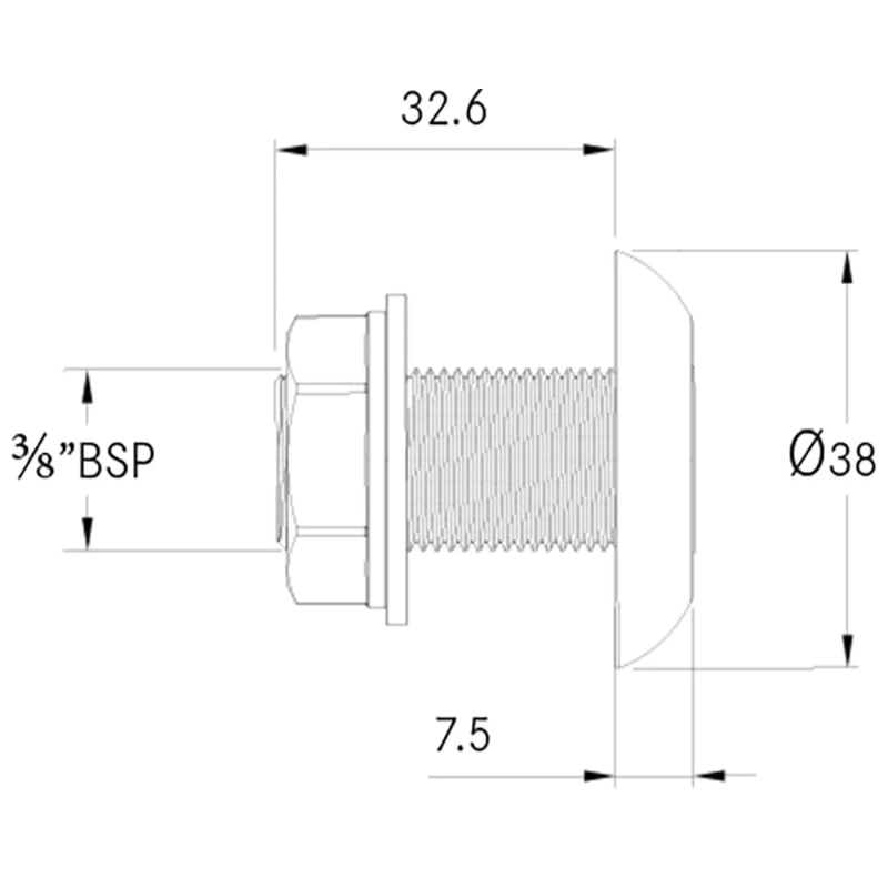 Mains 1 And A Half Base WC Flush Valve Kit With Sensor WC03-013 Drawing 3