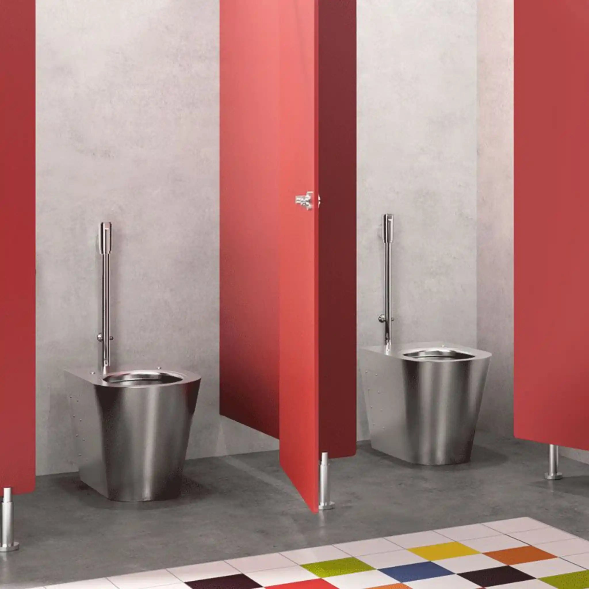S21 P Floor Standing WC Pan in Public Washroom