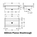 Technical Drawing of the 800mm Franke Planox Wash Trough