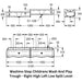 Technical drawing of the Washino Step Children's Wash and Play Trough with a right-high, left-low split-level design.