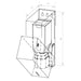 Drawing of the Dolphin DP1106E Prestige Infrared Soap Dispenser - Dimensions and specifications for installation.