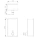 Detailed technical drawing of the Dolphin vertical liquid soap dispenser showcasing dimensions and features.