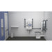 Fitzroy Of London Low Level Accessible toilet Pack With Central tap Hole basin in dark grey finish
