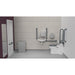 Fitzroy Of London Back To Wall Doc M Toilet Pack, concealed fixings stainless steel, dark grey finish, installed in a washroom