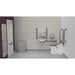 Fitzroy Of London Back To Wall Doc M Toilet Pack, concealed fixings stainless steel, grey finish, installed in a washroom