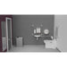Fitzroy Of London Back To Wall Doc M Toilet Pack, concealed fixings stainless steel, polished stainless steel finish, installed in a washroom