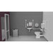 Fitzroy Of London Low Level Doc M Toilet Pack, concealed fixings stainless steel, white finish, installed in a washroom