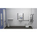 Fitzroy Of London Low Level Doc M Toilet Pack, concealed fixings steel, grey finish, lockable lid, installed in a washroom
