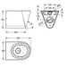 Technical drawing of Franke Campus CMPX592 wall hung toilet, no seat