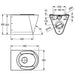 Technical drawing of Franke Campus CMPX592 wall hung toilet, seat pad
