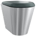 Franke Campus CMPX597 wall hung toilet, Shroud To The Floor with grey hinged seat, side angle showing smooth shroud panel, lid closed