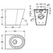Technical drawing of Franke Campus CMPX597 wall hung toilet, Shroud To The Floor, no seat