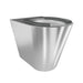 Franke Campus CMPX597 wall hung toilet, Shroud To The Floor with seat pad, raised angle showing bowl interior and seat pad ring, lid open
