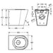 Technical drawing of Franke Campus CMPX597 wall hung toilet, Shroud To The Floor, seat pad