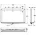 Technical drawing of Franke Campus urinal trough Stand, 1 800mm wide