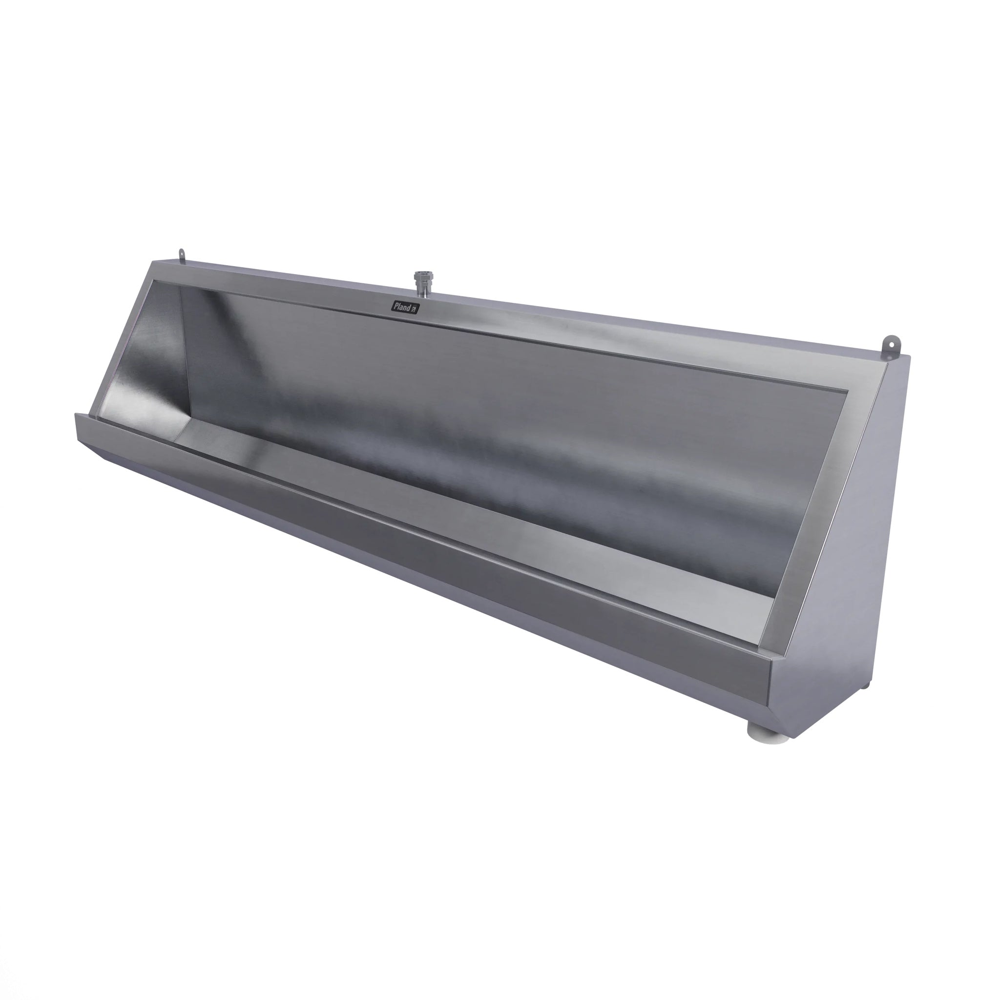 Pland Fife Stainless Steel Trough Urinal Complete Pack, three quarter view