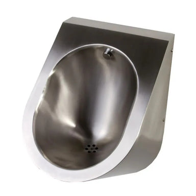 Pland Krakow 2 Wall Mounted Stainless Steel Urinal Bowl, concealed back inlet