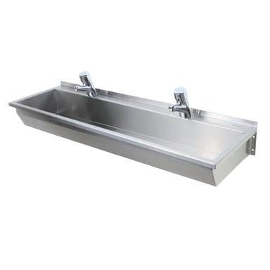 Pland Madeira Stainless Steel Wash Trough, three quarter view