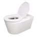 Pland Richmond White Stainless Steel Bariatric Toilet, three quarter view, lid open