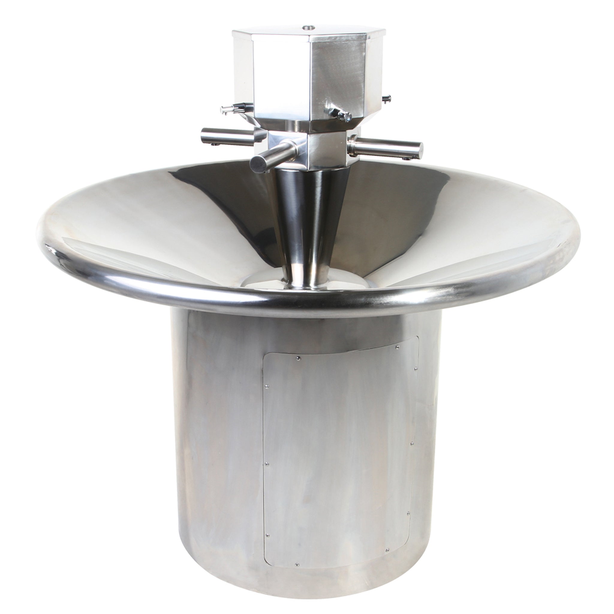 Pland Venice Circular Stainless Steel Hand Wash Station, 6 to 8 person 1215mm diameter, shown with sensor taps, front view