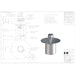 Technical drawing of Pland Venice Circular Stainless Steel Hand Wash Station, 6 to 8 person 1215mm diameter, hand operated